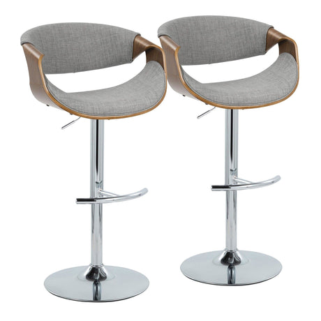 Curvo - Adjustable Barstool (Set of 2) - Silver Base