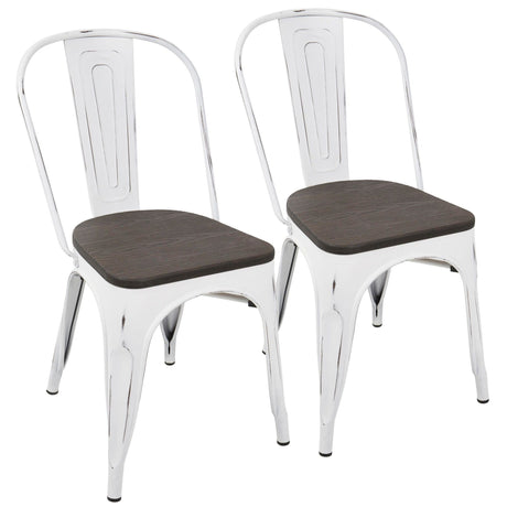 Oregon - Farmhouse Stackable Dining Chair - Vintage Black Metal (Set of 2)