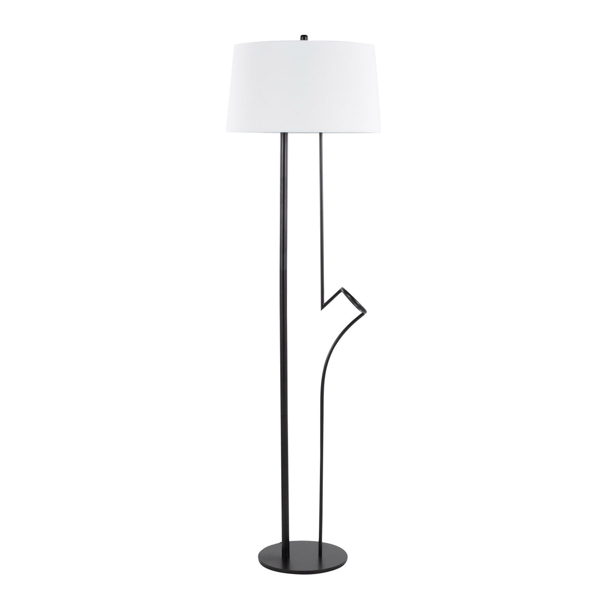 Shadow - Floor Lamp - Black Steel With White Linen Shade