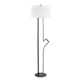 Shadow - Floor Lamp - Black Steel With White Linen Shade