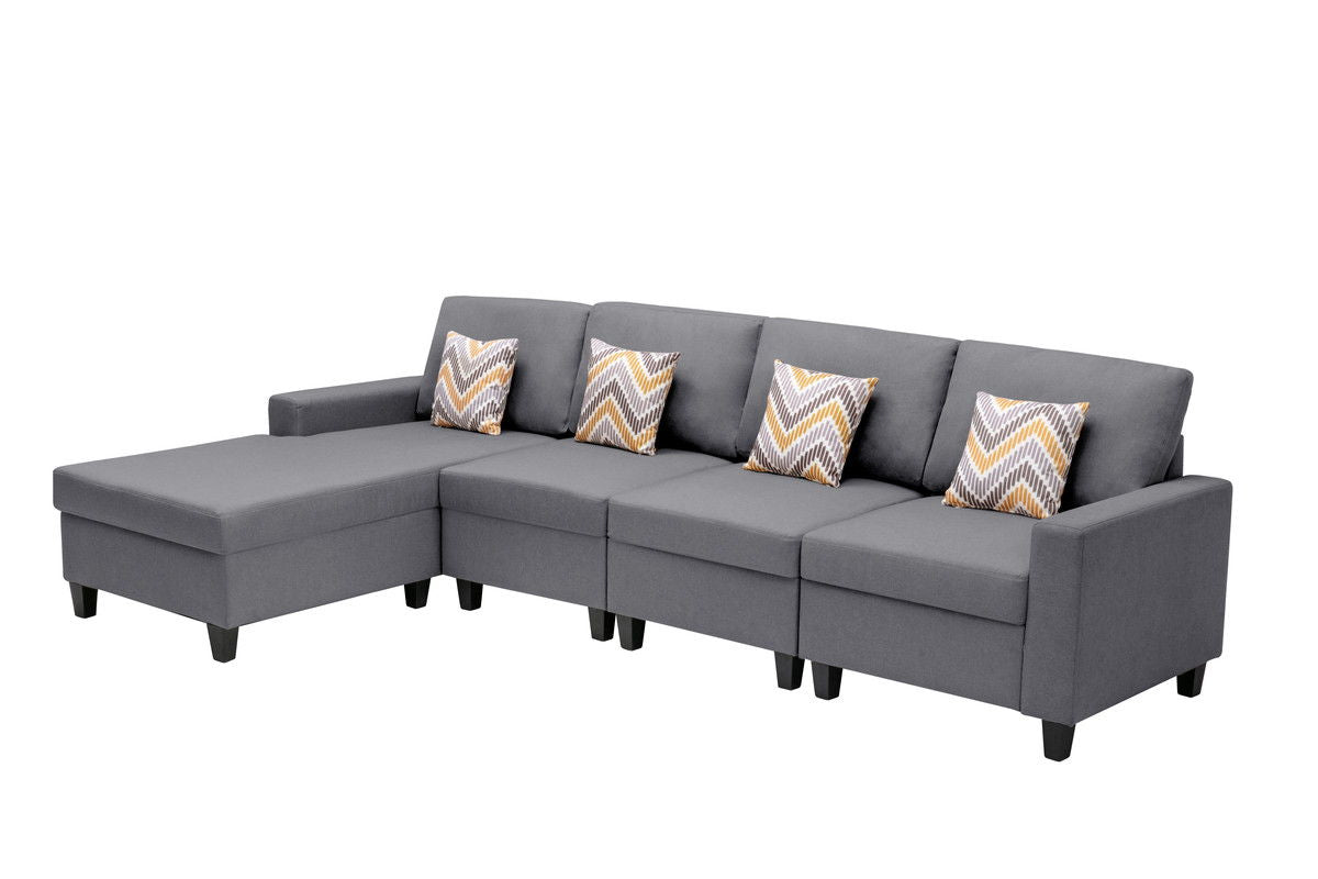 Nolan - 4 Piece Reversible Sectional Sofa Chaise With Interchangeable Legs