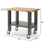 3' Wide Mobile Workstation - Hammered Granite