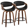 Symphony - Mid Century Modern Fixed Height Counter Stool With Swivel With Round Footrest (Set of 2)