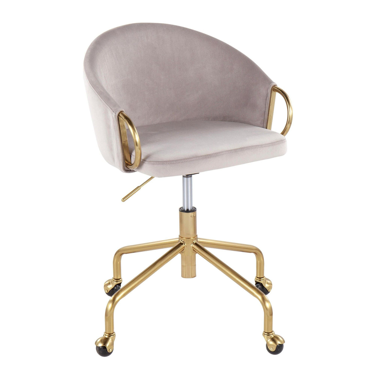 Claire - Task Chair - Gold Metal And Silver Velvet