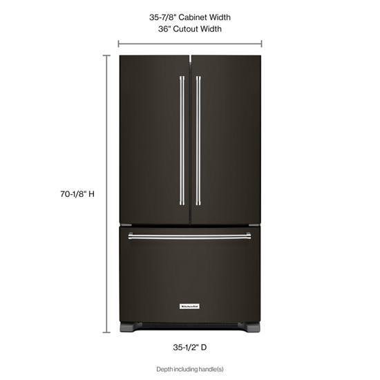 25 Cubic Feet 36-Width Standard Depth French Door Refrigerator With Interior Dispense And PrintShield Finish