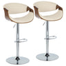 Symphony - Mid Century Modern Adjustable Barstool With Swivel With Oval Footrest (Set of 2)