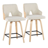 Stella - 24" Fixed-Height Counter Stool (Set of 2) - Natural Base