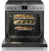 Caf(eback)(TM) 30" Smart Slide-In, Front-Control, Gas Range with Convection Oven in Platinum Glass - (CGS700M2NS5)