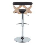 Gardenia - Contemporary Adjustable Barstool With Swivel / Rounded T Footrest (Set of 2)