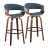 Vintage Mod - 30" Fixed-Height Barstool (Set of 2) - Black Footrest