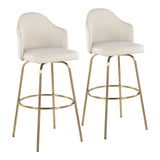 Ahoy - Fixed-Height Bar Stool - Metal Legs And Round Metal Footrest With Fabric Seat (Set of 2)