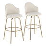 Ahoy - Fixed-Height Bar Stool - Metal Legs And Round Metal Footrest With Fabric Seat (Set of 2)