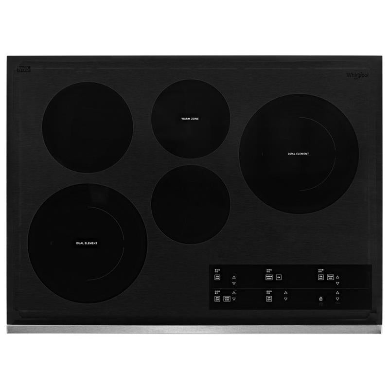 30-inch Electric Ceramic Glass Cooktop with Two Dual Radiant Elements - (WCE97US0KS)