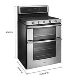 6.0 Cubic Feet Gas Double Oven Range With EZ-2-Lift Hinged Grates