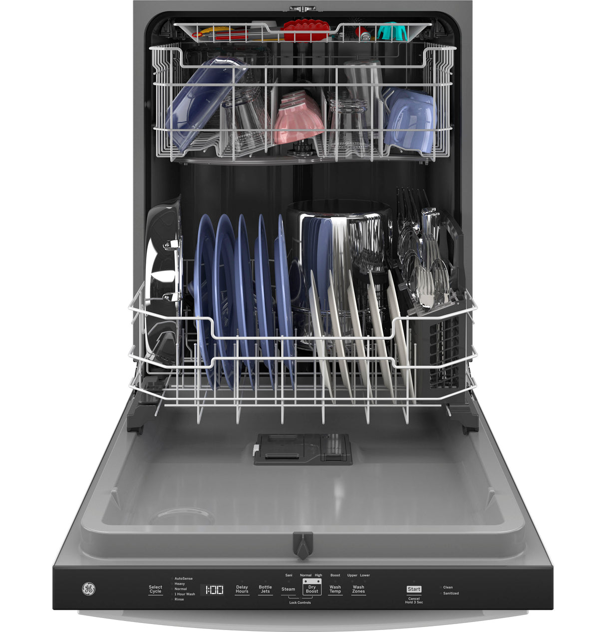 GE(R) ENERGY STAR(R) Top Control with Plastic Interior Dishwasher with Sanitize Cycle & Dry Boost - (GDT630PGRWW)