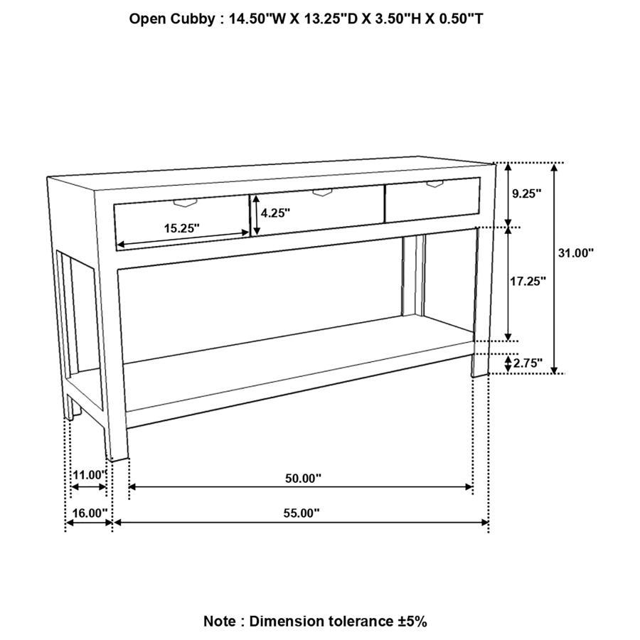 Esther - 3-Drawer Wood Console Table - Natural Sheesham