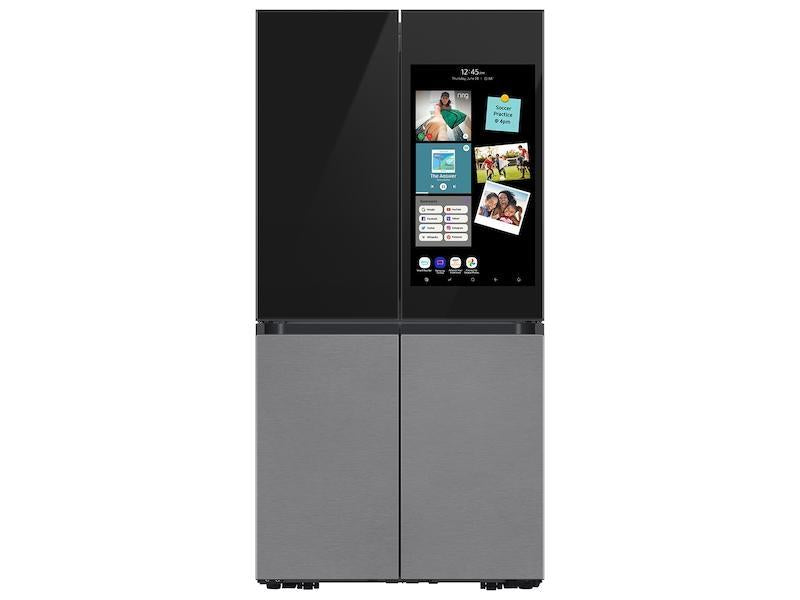 Bespoke 4-Door Flex(TM) Refrigerator (29 cu. ft.) with Family Hub(TM)+ in Charcoal Glass Top and Stainless Steel Bottom Panels - (RF29CB9900QKAA)