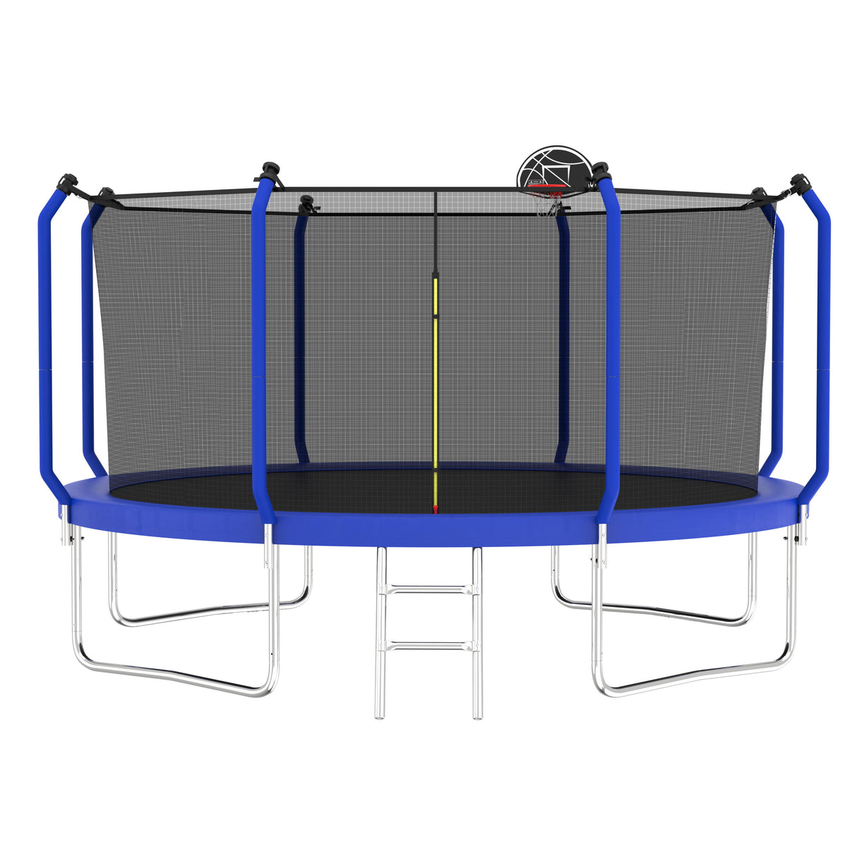 Trampoline With Basketball Hoop, Astm Approved Reinforced Type Outdoor Trampoline With Enclosure Net