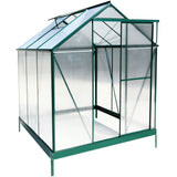 Polycarbonate Greenhouse, Heavy Duty Outdoor Aluminum Walk-In Green House Kit With Rain Gutter, Vent And Door For Backyard Garden