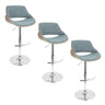 Fabrizzi - Mid Century Modern Adjustable Barstool With Swivel With Rounded T Footrest (Set of 3)