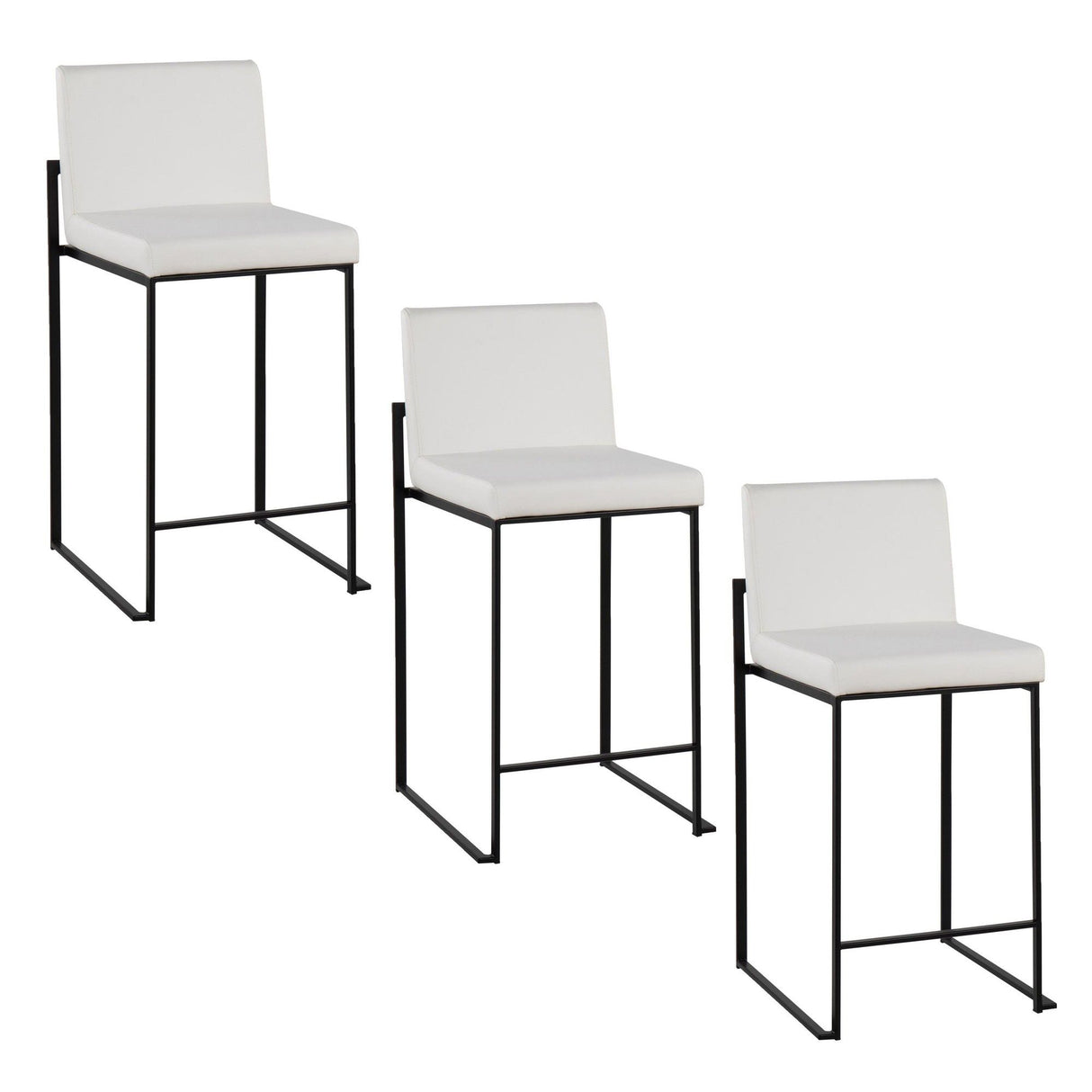 Fuji - High Back Counter Stool - Black Legs