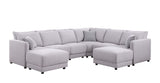 Penelope - Fabric Reversible Modular Sectional Sofa With Ottoman And Pillows