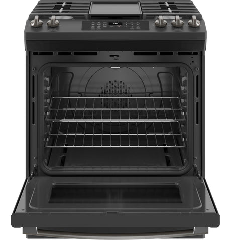 GE(R) 30" Slide-In Front-Control Convection Gas Range with No Preheat Air Fry - (JGS760FPDS)