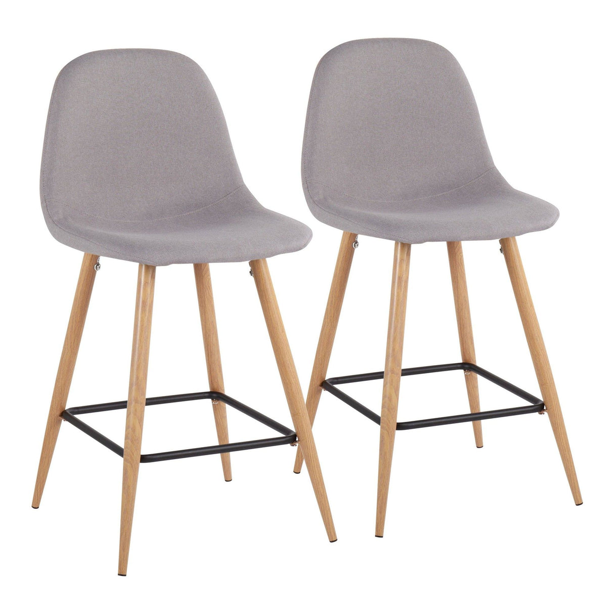 Pebble - Counter Stool - Natural Metal (Set of 2)