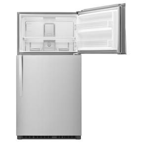 33" Wide Top Freezer Refrigerator - 21 Cubic Feet - Monochromatic Stainless Steel - Pearl Silver