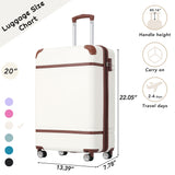 20" Luggage 1 Piece With Tsa Lock, Lightweight Suitcase Spinner Wheels, Carry On Vintage Luggage