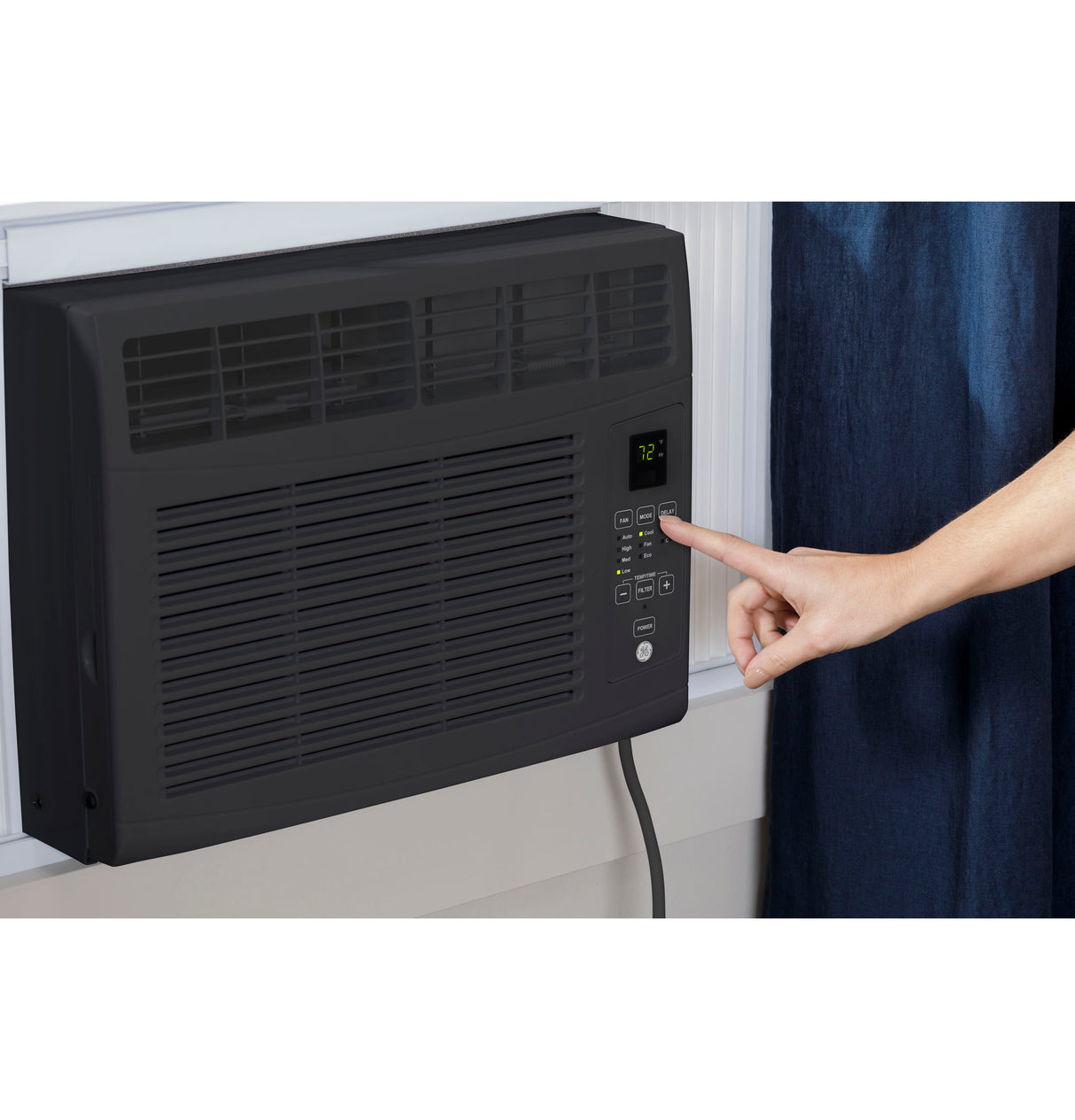 GE(R) 6,000 BTU Electronic Window Air Conditioner for Small Rooms up to 250 sq ft., Black - (AHEF06BC)