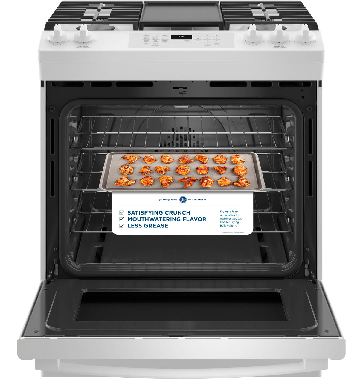 GE(R) 30" Slide-In Front-Control Convection Gas Range with No Preheat Air Fry - (JGS760DPWW)