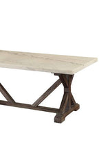 Romina - Marble Top Weathered Coffee Table - White Marble