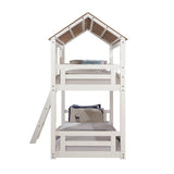 Inara - Twin Over Twin Bunk Bed - White & Rustic Oak