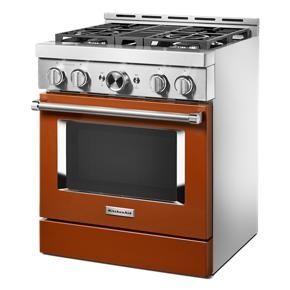 KitchenAid 30'' Smart Commercial-Style Gas Range With 4 Burners - Scorched Orange