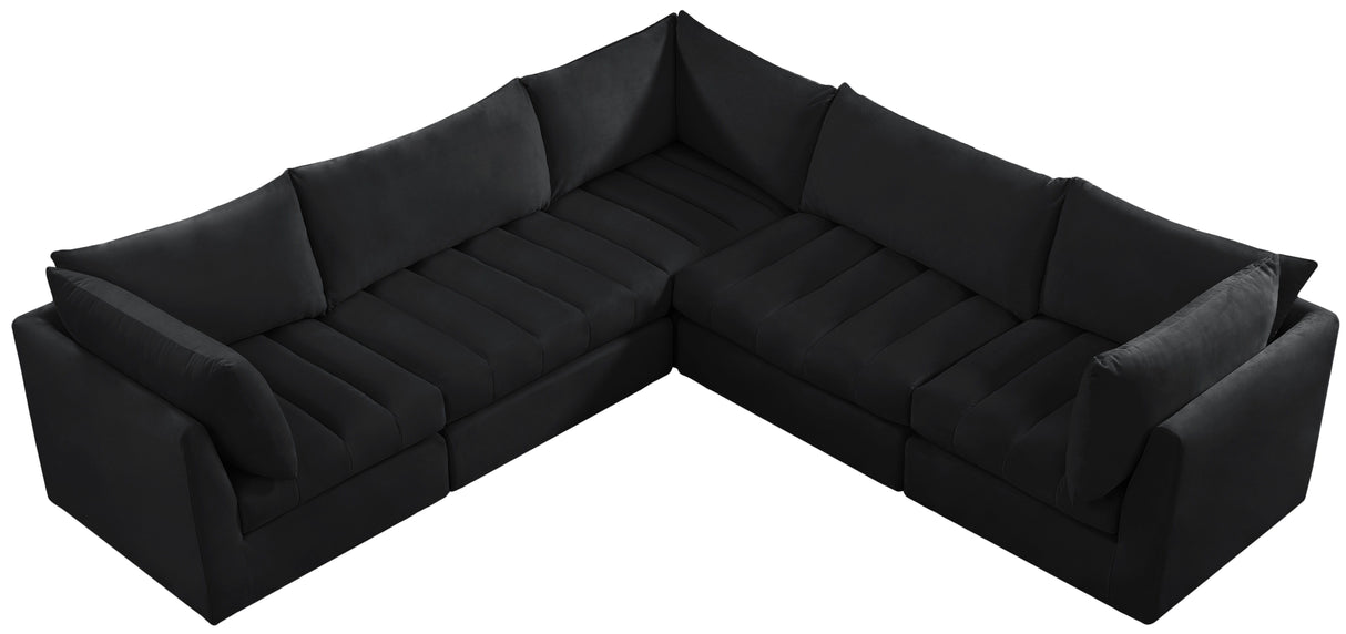 Jacob - Modular Sectional 5 Piece - Black - Fabric