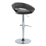 Posh - Contemporary Adjustable Barstool With Swivel With Rounded T Footrest (Set of 2)