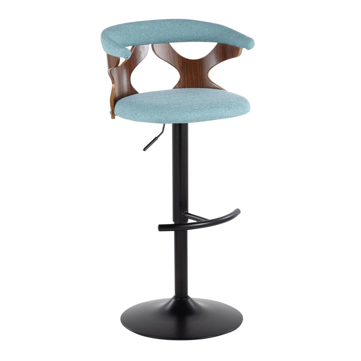 Gardenia - Adjustable Barstool (Set of 2) - Black Base And Walnut Backrest