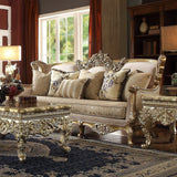 HD-04 - 3 Piece Sofa Set - Champagne With Rust Highlight