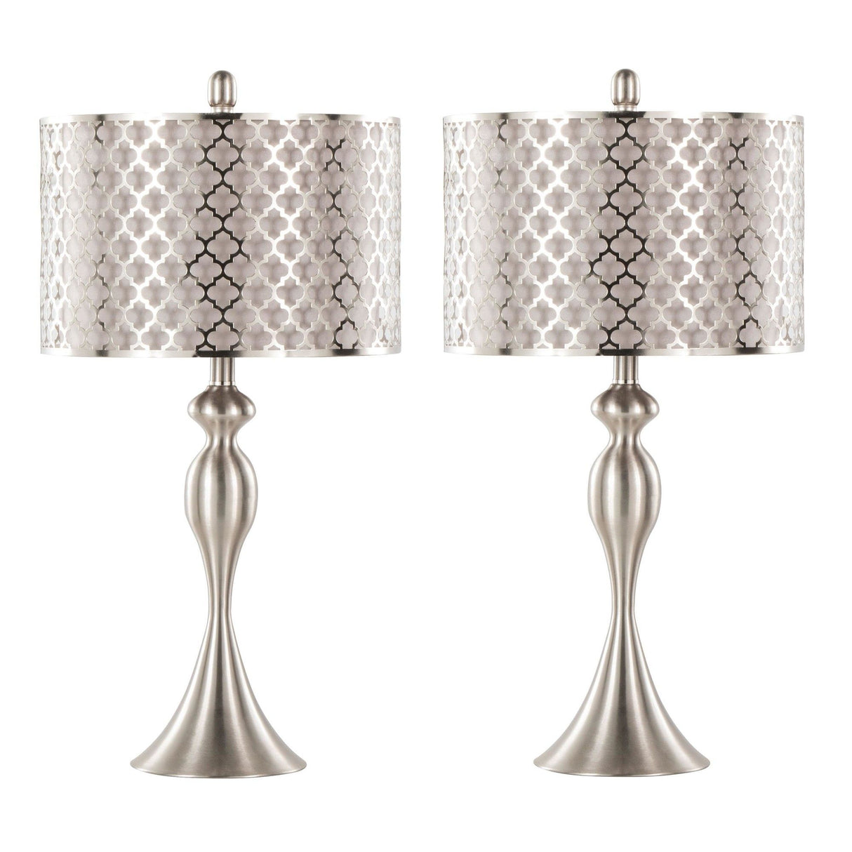 Ashland - 27" Metal Table Lamp (Set of 2) - Pearl Silver And Light Gray