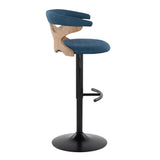 Gardenia - Adjustable Barstool (Set of 2) - Black Base & Brown Backrest