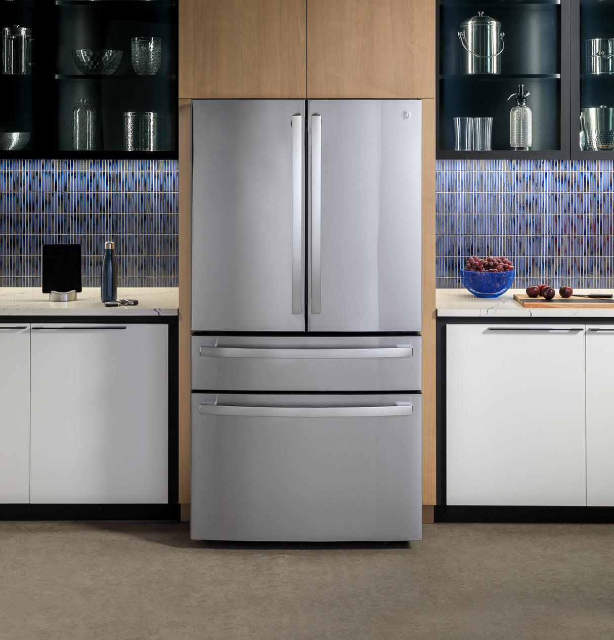 GE Profile(TM) Series ENERGY STAR(R) 28.7 Cu. Ft. Smart Fingerprint Resistant 4-Door French-Door Refrigerator With Dual-Dispense AutoFill Pitcher - (PGE29BYTFS)