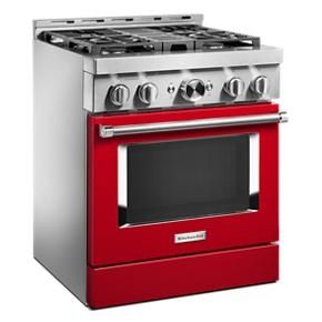 KitchenAid 30'' Smart Commercial-Style Gas Range With 4 Burners - Passion Red