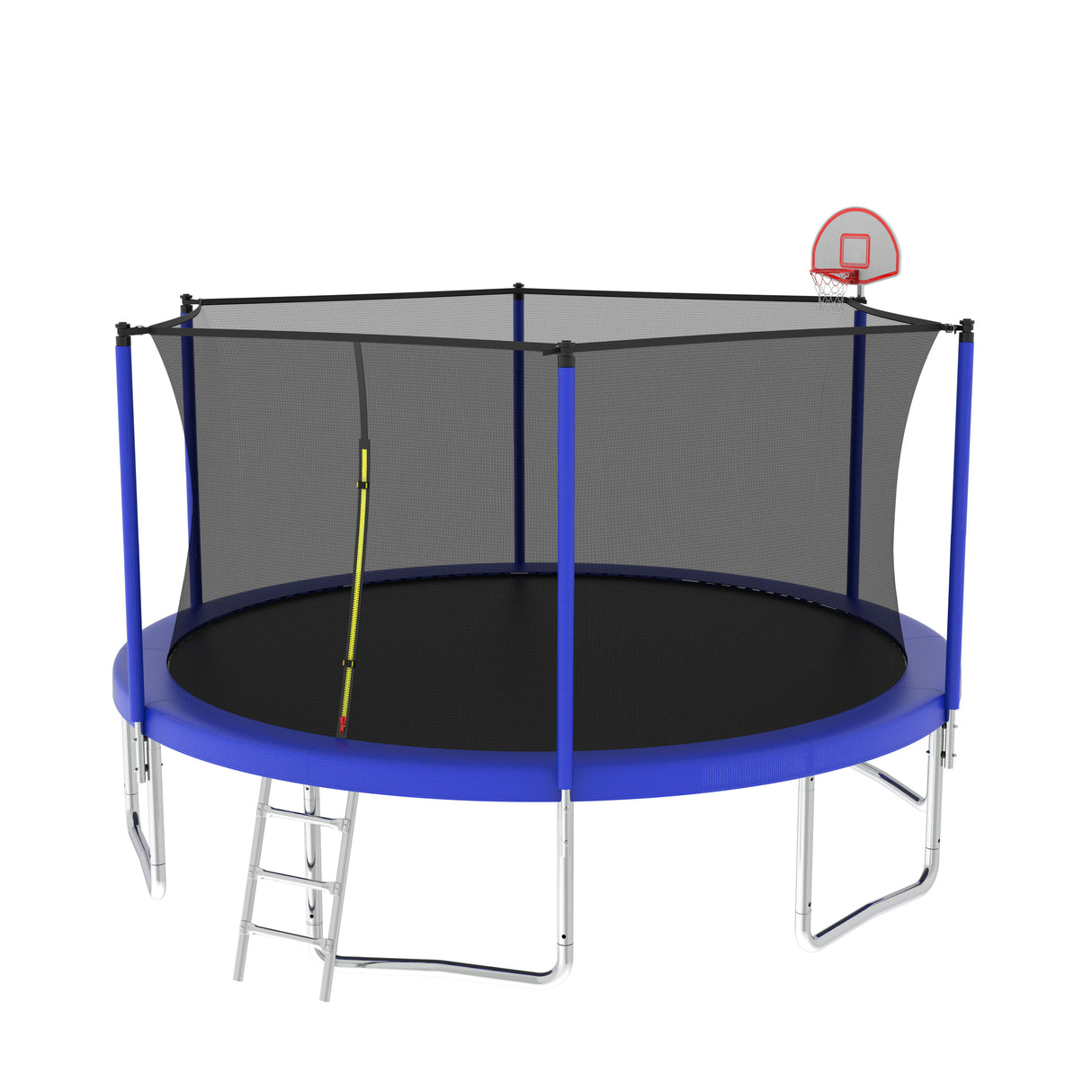 14Ft For Kids Children With Safety Enclosure Net Outdoor Backyards Large Recreational Trampoline - Blue