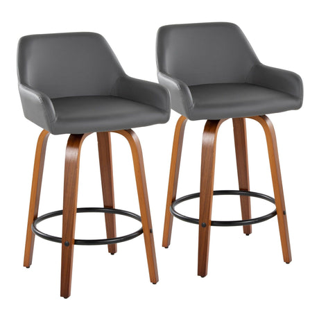 Daniella - 26" Fixed-Height Counter Stool (Set of 2) - Light Brown Base