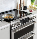 Caf(eback)(TM) 30" Smart Slide-In, Front-Control, Induction and Convection Range with Warming Drawer - (CHS900P2MS1)