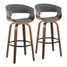 Vintage Mod - Mid Century Modern Fixed Height Barstool With Swivel & Round Footrest (Set of 2)