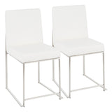 Fuji - High Back Dining Chair - Stainless Steel (Set of 2)