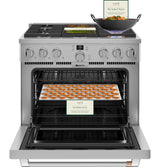 Caf(eback)(TM) 36" Smart Dual-Fuel Commercial-Style Range with 6 Burners (Natural Gas) - (C2Y366P2TS1)