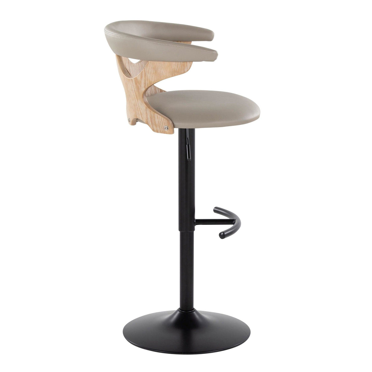 Gardenia - Adjustable Barstool (Set of 2) - Black Base & Brown Backrest